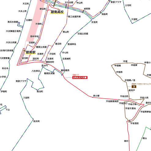 路線図ドットコム 愛知県 西尾市 六万石くるりんバス 路線図