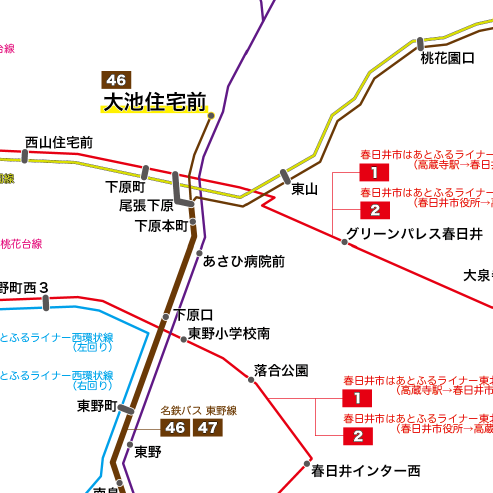 路線図ドットコム／愛知県／春日井市「かすがいシティバス はあとふる 