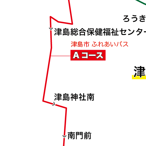 路線図ドットコム 愛知県 津島市巡回バス ふれあいバス 路線図