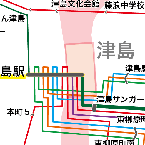 路線図ドットコム 愛知県 津島市巡回バス ふれあいバス 路線図