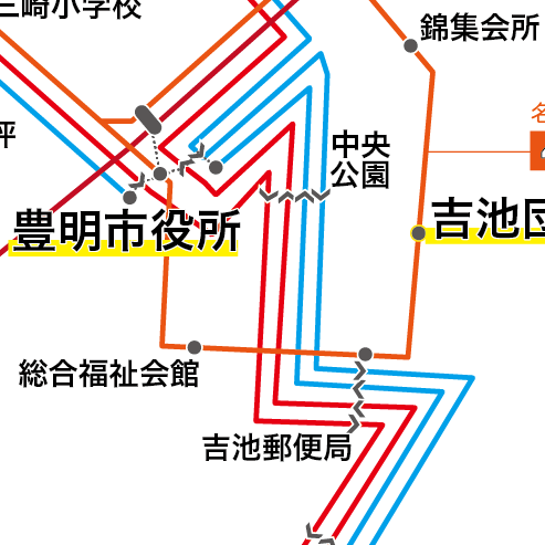 路線図ドットコム 愛知県 豊明市公共施設巡回バス ひまわりバス 路線図